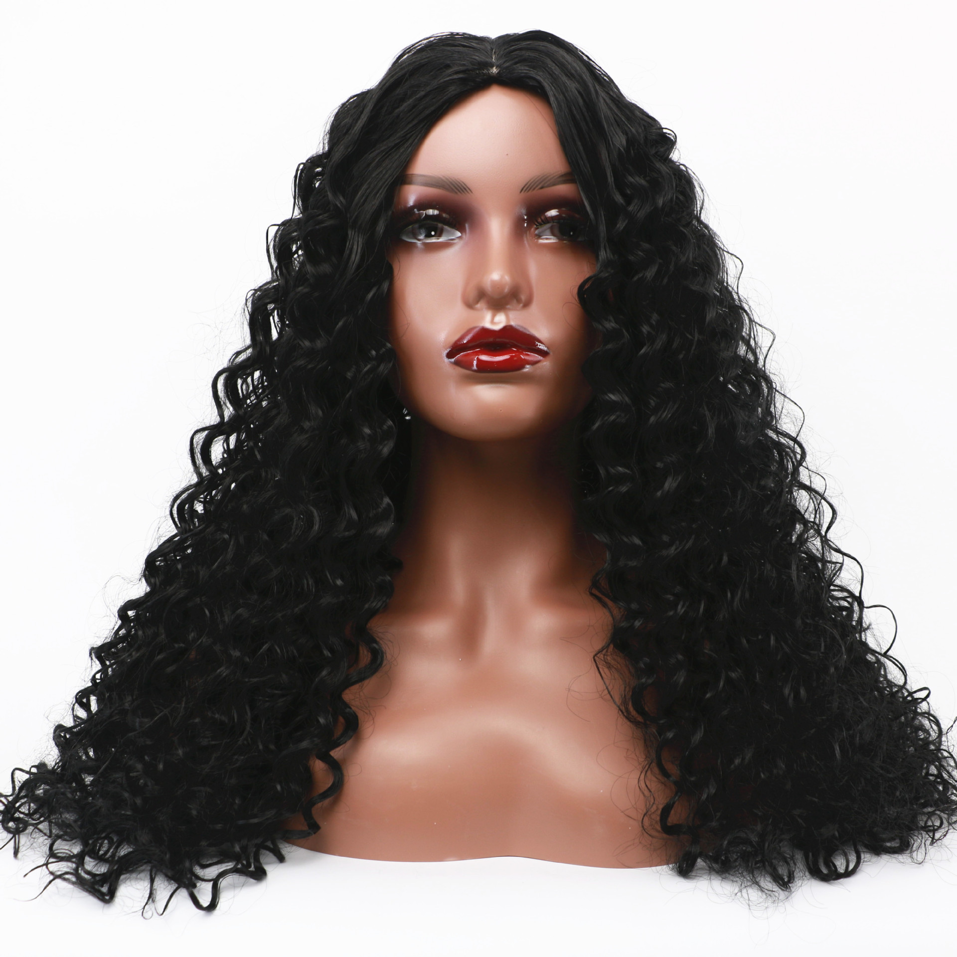 Comercio exterior nuevo pequeño cabello ondulado de alta temperatura cabello largo de seda fibra química fabricantes de cabello