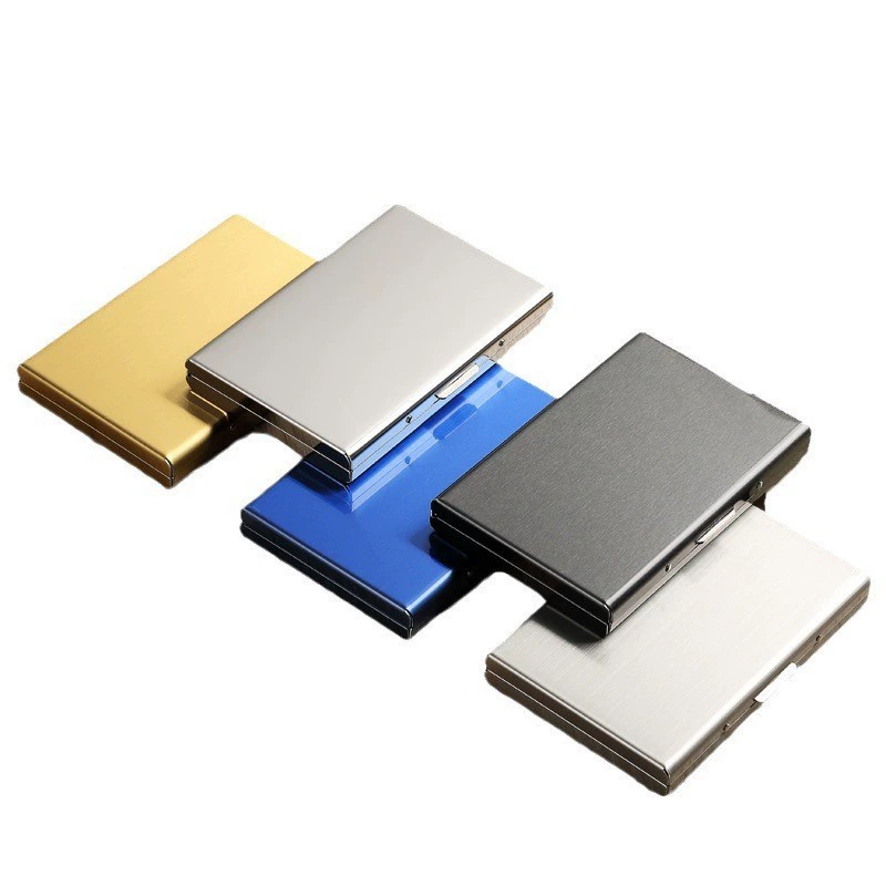 Ультратонкая металлическая карточница, нержавеющая сталь RFID-блокирующий кошелек, анти-краже 6/10 отсеков для карт