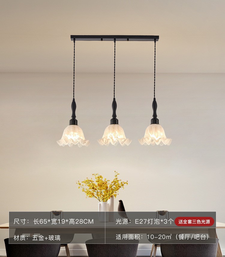 Lámpara de viento retro americana medieval pastoral orquídea flores lámpara de sala de estar negro dormitorio principal lámpara de comedor iluminación de atmósfera