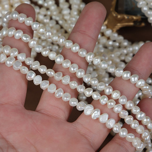 40-41cm extended version 5-6mm side hole two-sided light Baroque natural freshwater pearl semi-finished diy loose beads