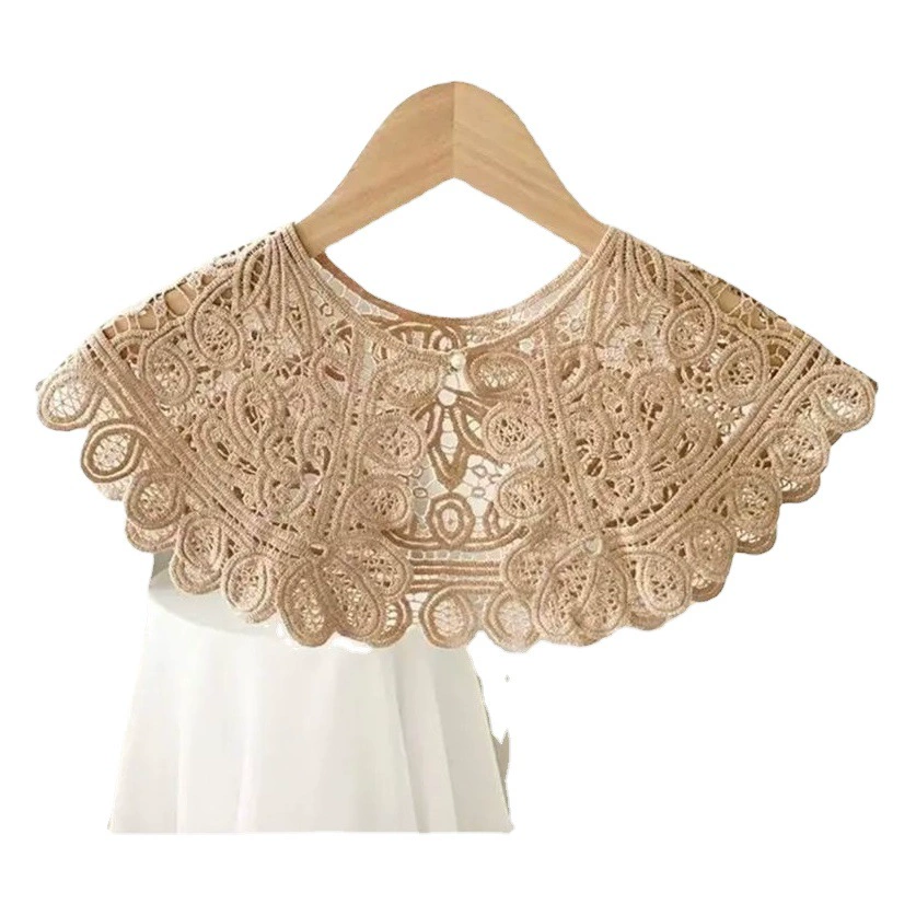 Маленькая шаль в японском стиле ручной работы винтажный вязаный крючком полый кружевной маленький жилет с юбкой верхняя одежда декоративный искусственный воротник