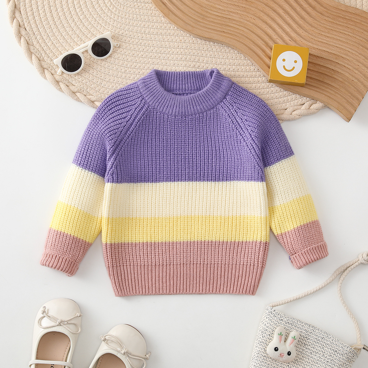 무지개 보라색 스웨터