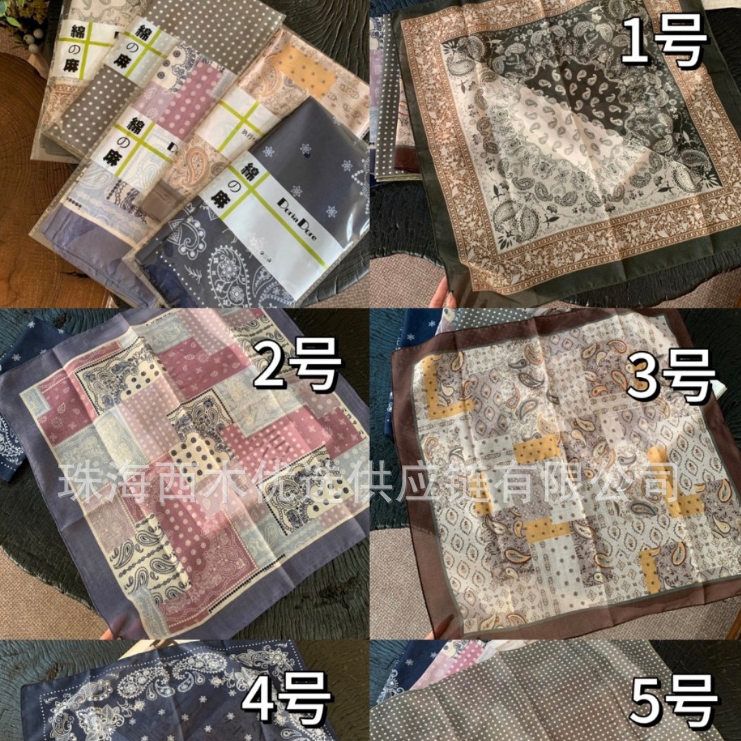 【下单3-5天发】百搭小花棉 方巾wj382