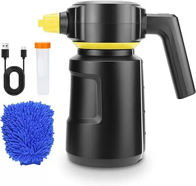 Electric car wash foam sprayer, wireless charging high-pressure PA sprayer, portable car cleaning supplies sprayer (Portable car washer) - black-and-yellow-electric-watering-can