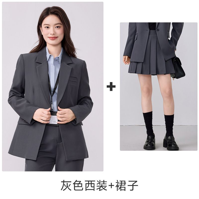 黑色西装外套大学生面试正装收腰女士西服职业轻职场通勤套装9801|undefined