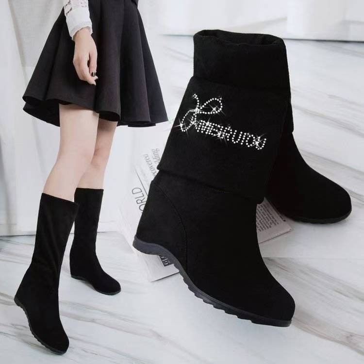 Demi-season fashionable low boots wedge heel