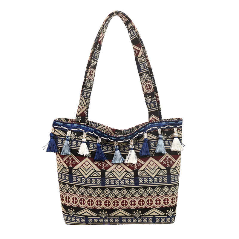 Chaozhou mujeres estampación nacional bolsa de lino 2025 primavera nueva bolsa de mano de gran capacidad bolsa de hombro flange image 9
