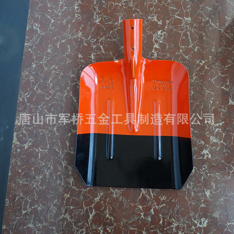 出口方锹厂家批发锰钢铁锹农用工具方头一体成型铁锨头淬火铁锹
