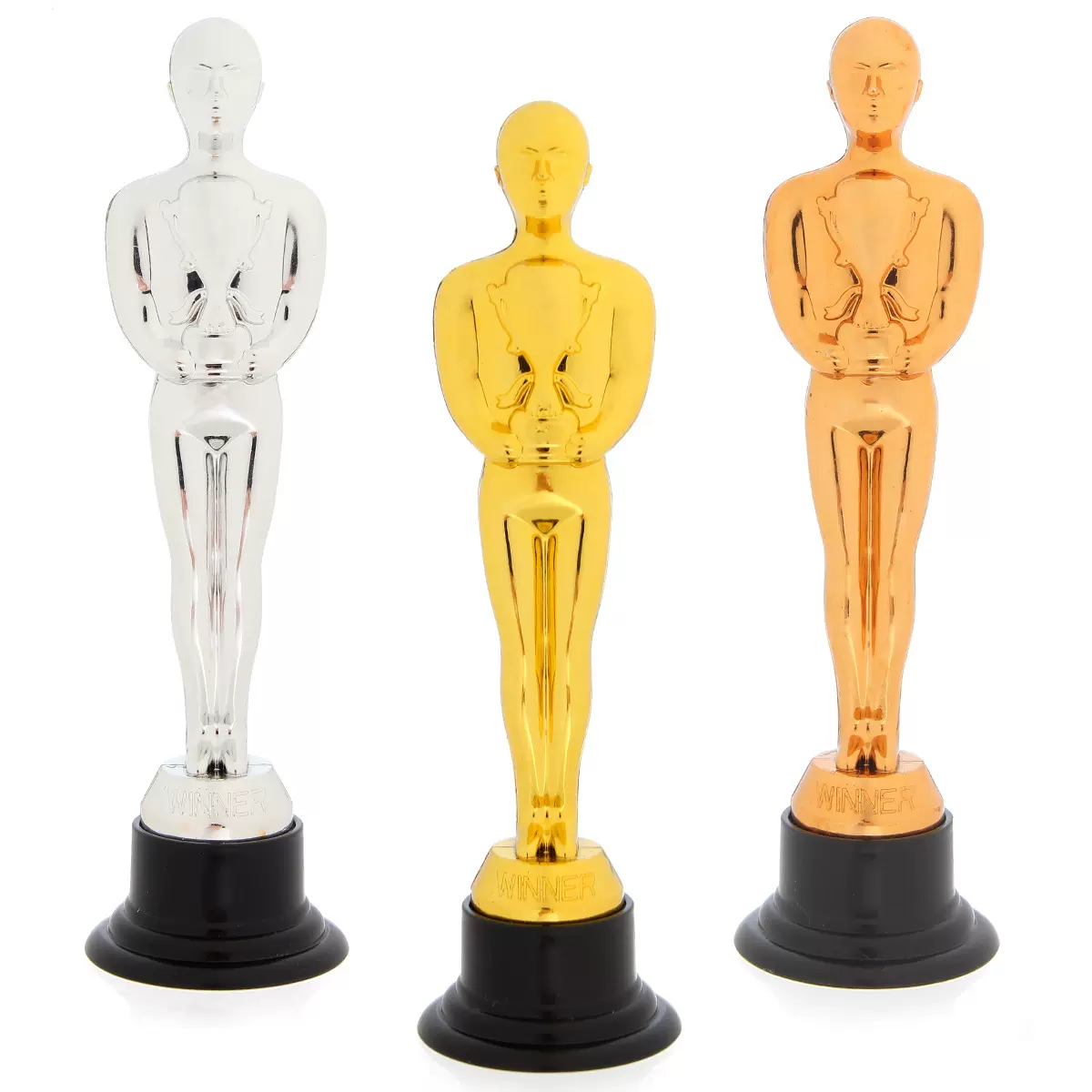 小金人塑料奖杯跨境荣誉电镀奖杯运动会儿童奖励道具派对装饰摆件