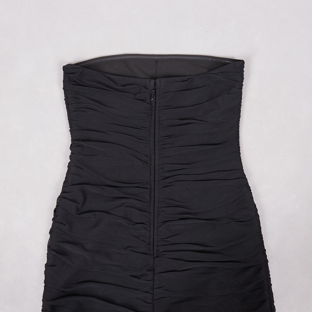 Sexy Party Black off Shoulder Tassel Sexy off Shoulder Dress