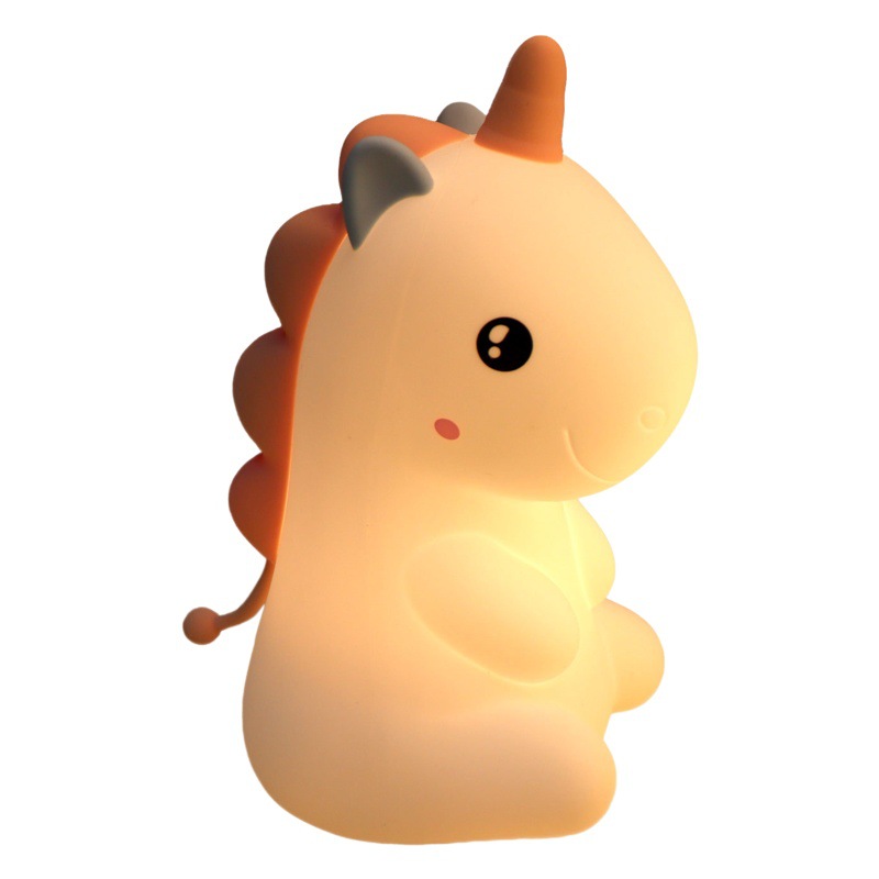 Lámpara de dormitorio con luz suave de unicornio Pat Pat, lámpara de noche de silicona para niños, lámpara de noche de unicornio Pat Pat, amigable con los ojos.