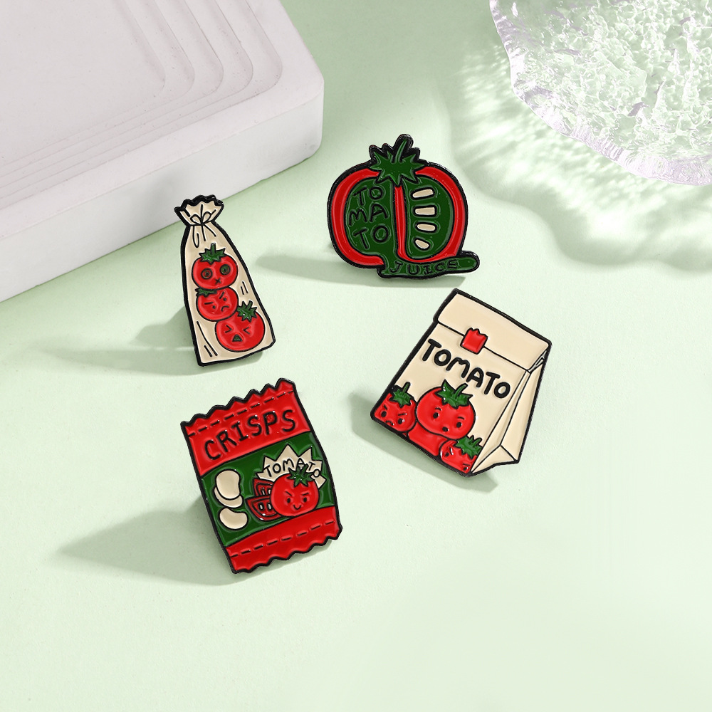 Cartoon tomato series creative brooch