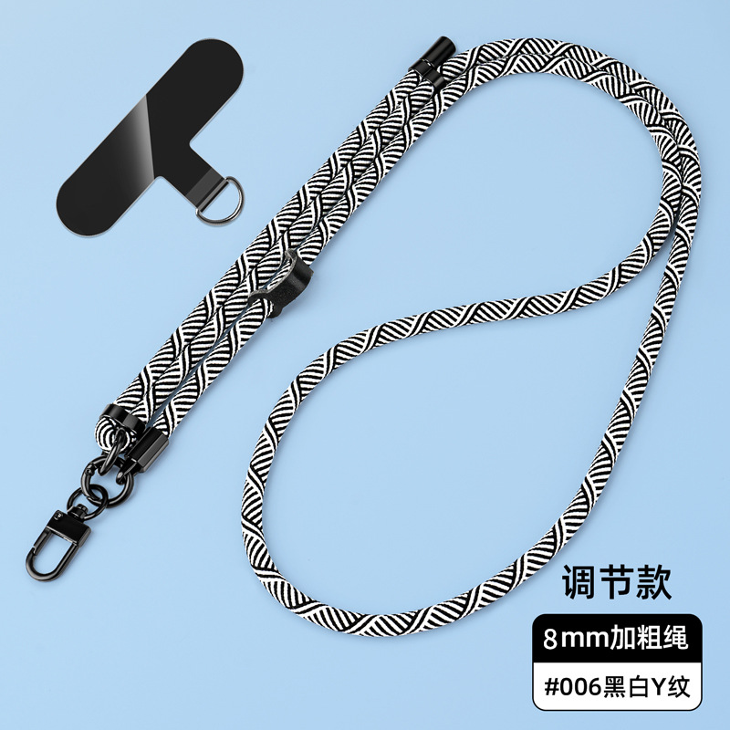Cordón para teléfono móvil de 8mm, cuello colgante, mensajero, muñeca, eslinga de nailon resistente, cuerda anti-pérdida, longitud ajustable, espalda
