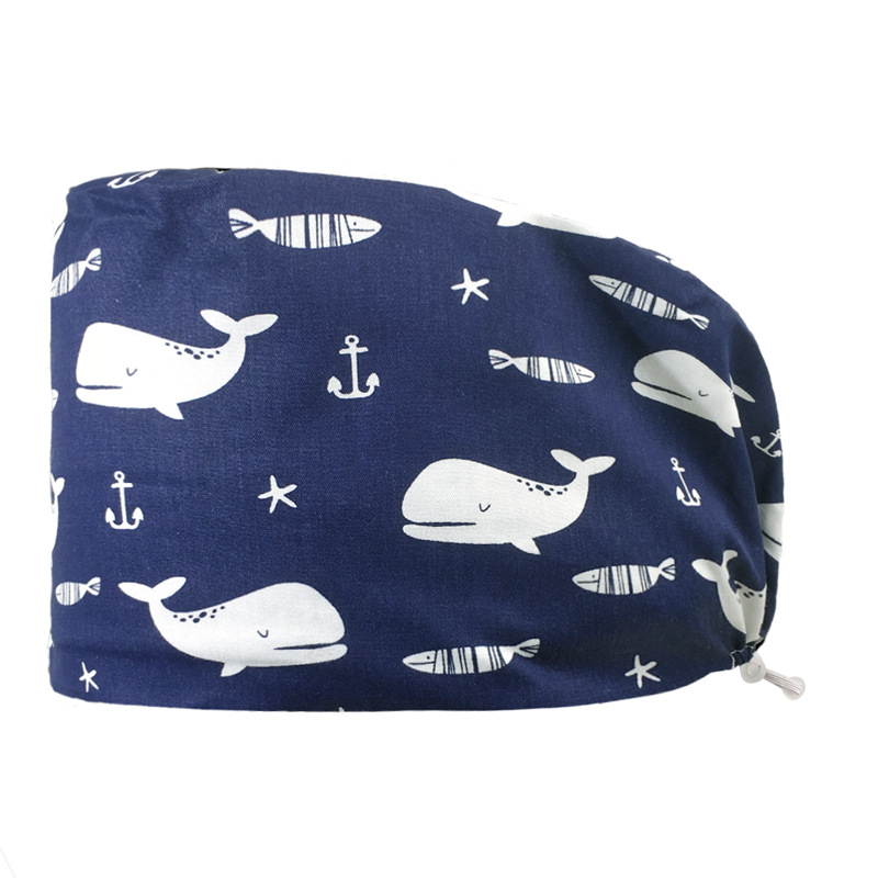 Pareja de dibujos animados lindo impreso puro algodón oral belleza médico tapa de trabajo tapa quirúrgica tapa de la enfermera de la sala de operaciones femenina