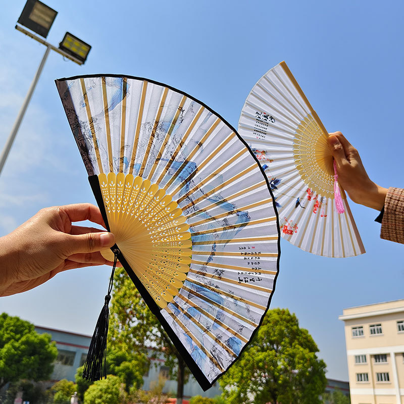 Fan Dance Fan Folding Fan Chinese Style Classical Antique New Chinese Style Hanfu Send Moon Children's Dance Fan Cheongsam