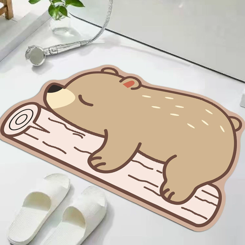 Мультяшная Bath Mat, 3D Face Blush Crystal Velvet, впитывающая влагу, разные размеры
