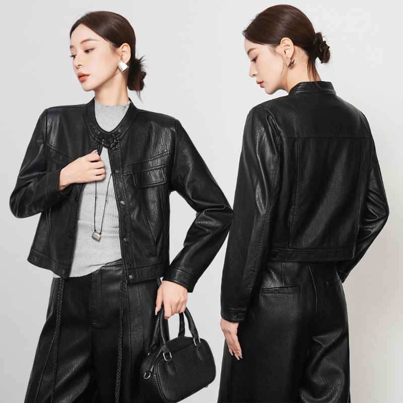 Brand High-End Goatskin Leather Jacket Women's Short 2025 New Style Fashionable Motorcycle Leather Jacket Small Jacket