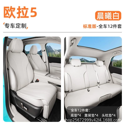 cover, car seat cushion cover, Seat cushion, seat cover - dawn-white12-piece-set-full-car-floor-mat-backrest-cushion-headrest-cushion-euler-5