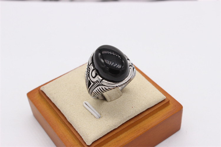 20g Weight Gem Inlay Material Rings Classification 12, 7, 8 Ring Size 1 Piece Quantity Daily, Party Occasion Titanium Steel Material Geometric Pattern Men's Gender Retro, Vintage Style Style Men's Retro Vintage Style Rings Geometric Titanium Steel Gem Men Signet Rings 10