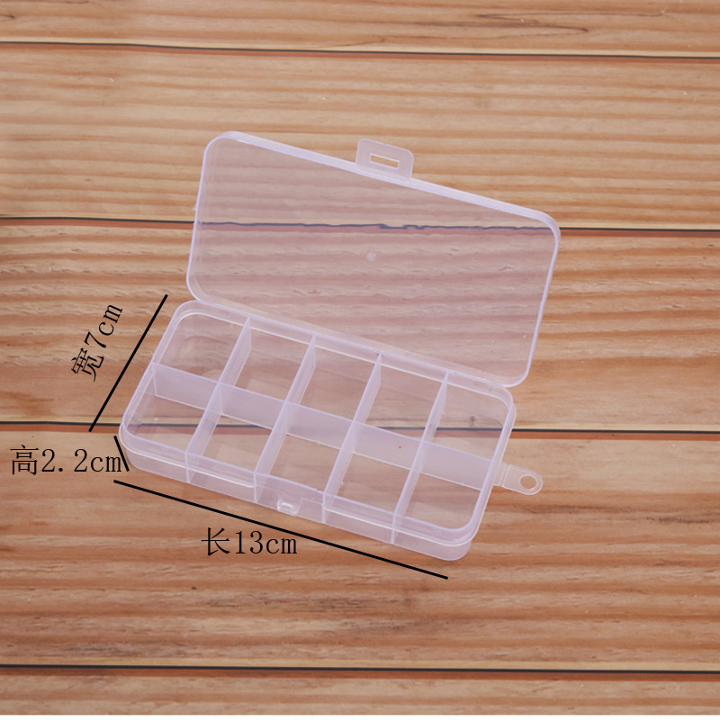 24-rejilla de plástico translúcido caja de almacenamiento multi-rejilla de escritorio caja de almacenamiento de artículos diversos DIY rejilla de uñas caja de la joyería de Ventas Directas