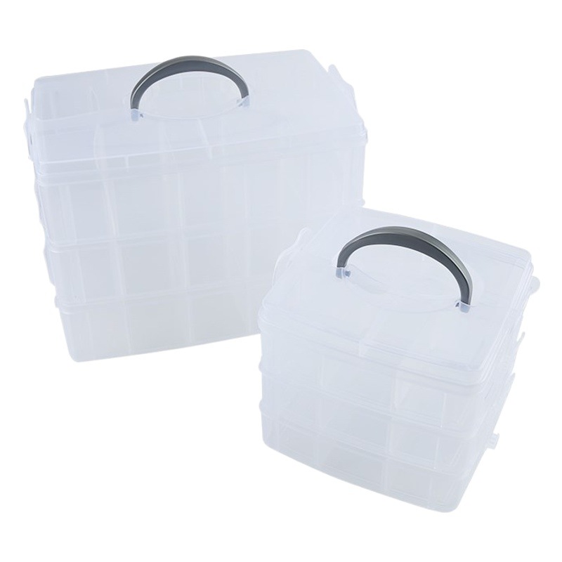 Caja de piezas desmontable multicapa transparente de plástico artículos pequeños Bloques de construcción Lego clasificación de almacenamiento compartimento de montaje color