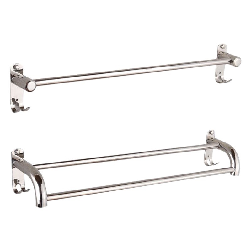 Towel Rack Stainless Steel Toilet Bathroom Towel Rack 304 Single Rod Double Rod Storage Rack Bathroom Bath Towel Rack