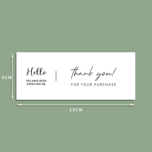 Wholesale white rectangular sticker gift box sealing sticker self-adhesive copperplate paper label packaging supplies