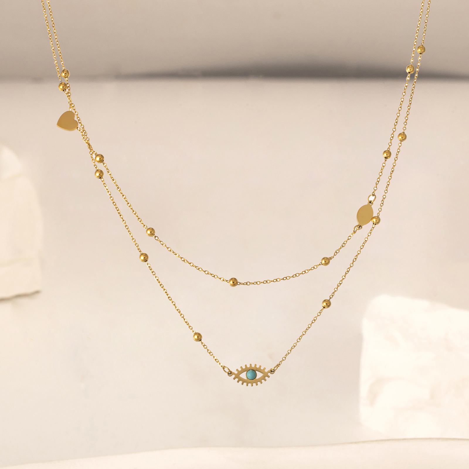 Ethnic Style Eye Stainless Steel Titanium Steel Plating Necklace 1 Piece