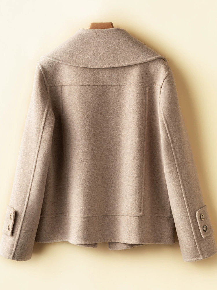Демисезонное женское пальто с двусторонним окрашиванием, slim-fit, для тинейджеров, черное/бежевое/кэмэл