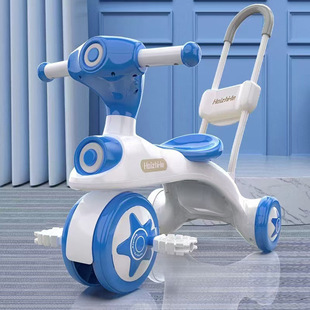 Pushable children's tricycle plastic bicycle with music light 1-5 years old simple children men and women foreign trade wholesale