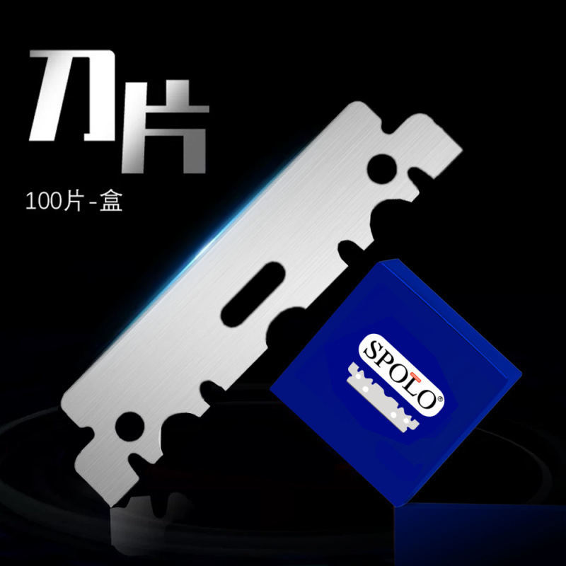 Spolo Razor Blades Stainless Steel Manual Razor Holder Single-Edged Razor Blades Half-Edged Blades Professional Double-Sided Blades for Hair Salons Spolo Razor Blades Stainless Steel Manual Razor Holder Single-Edged Razor Blades Half-Edged Blades Professional Double-Sided Blades for Hair Salons