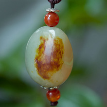 新疆和田玉籽料吊坠 白玉原石挂件 项链籽料玉手串吊坠