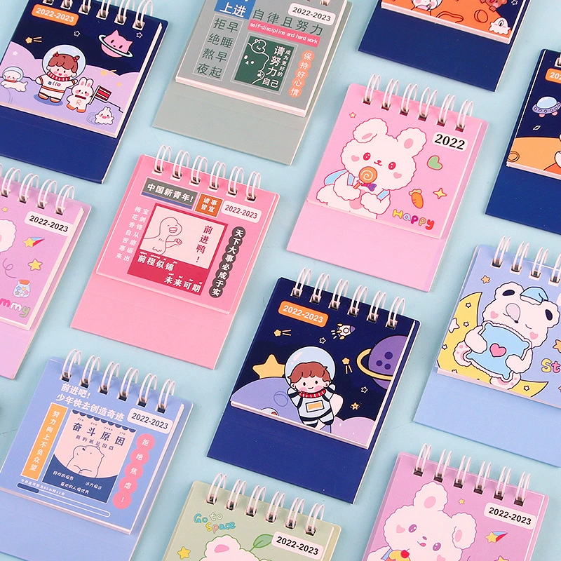 Cartoon small cute fresh desk calendar for elementary school students, handheld notebook