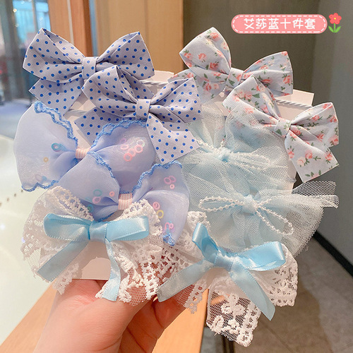 Children's rubber band does not hurt the hair, high-elastic hair rope, girl's hair tie, Korean style floral little girl's bow hair accessory