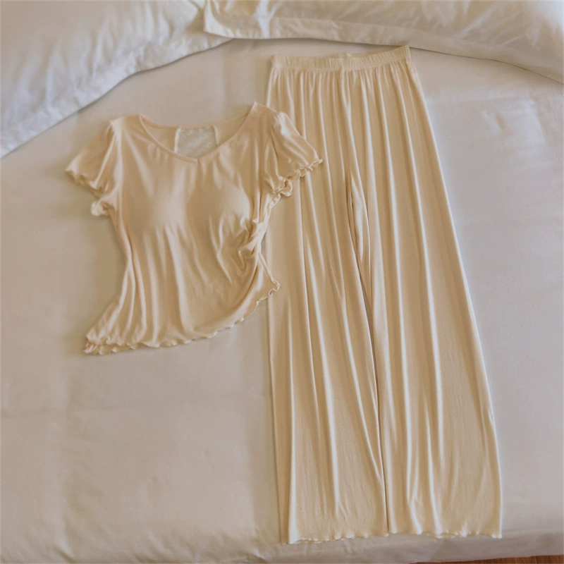 Top with cups, spring pijama, summer sexy thin set