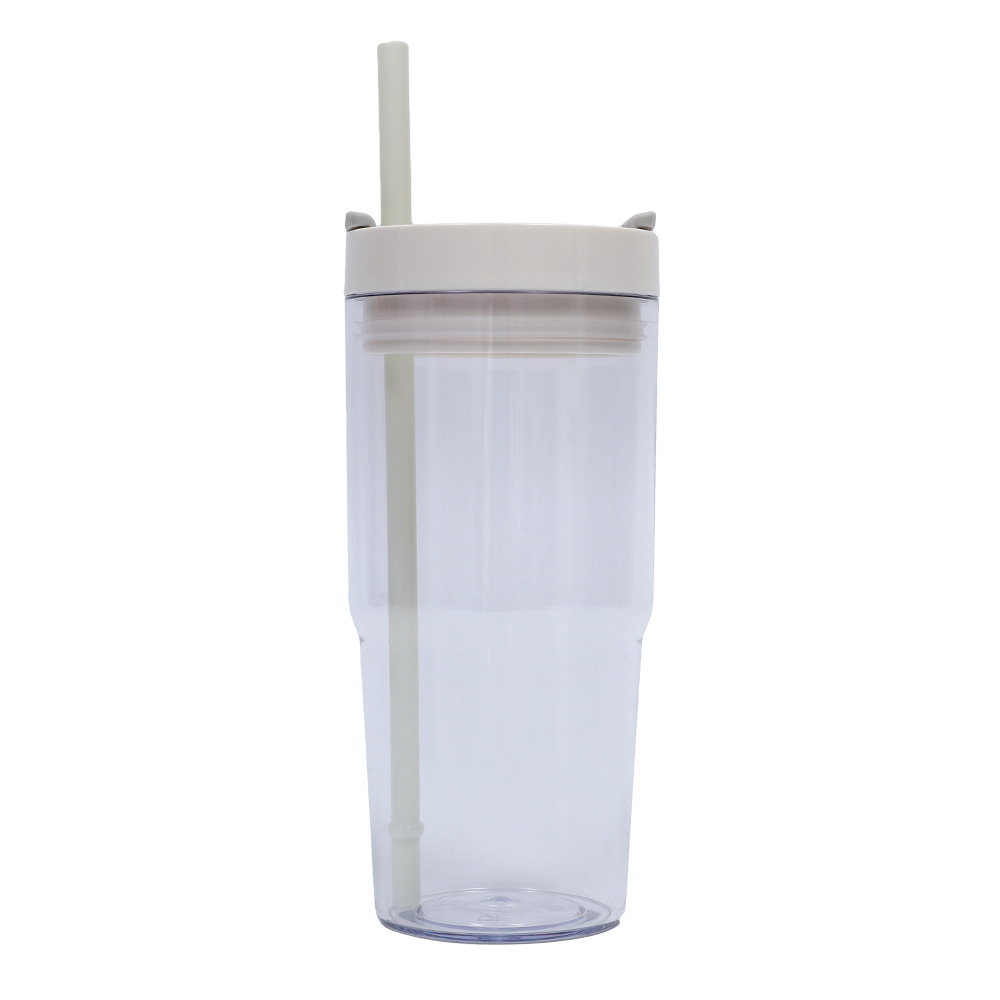 Taza de coche de comercio exterior transfronteriza de 40oz Taza de plástico gigante Juego de tres piezas con pajita Taza de agua de gran capacidad y alto valor