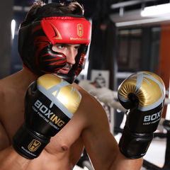 Boxing helmet Taekwondo Sanda fighting Muay Thai headgear for adults and children, unisex face and head protection training gear