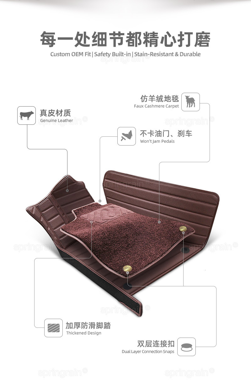 Audi A6L Q5L A3 A5L Q3 Q4 A4L Q2L Q6L A7L full leather car floor mats