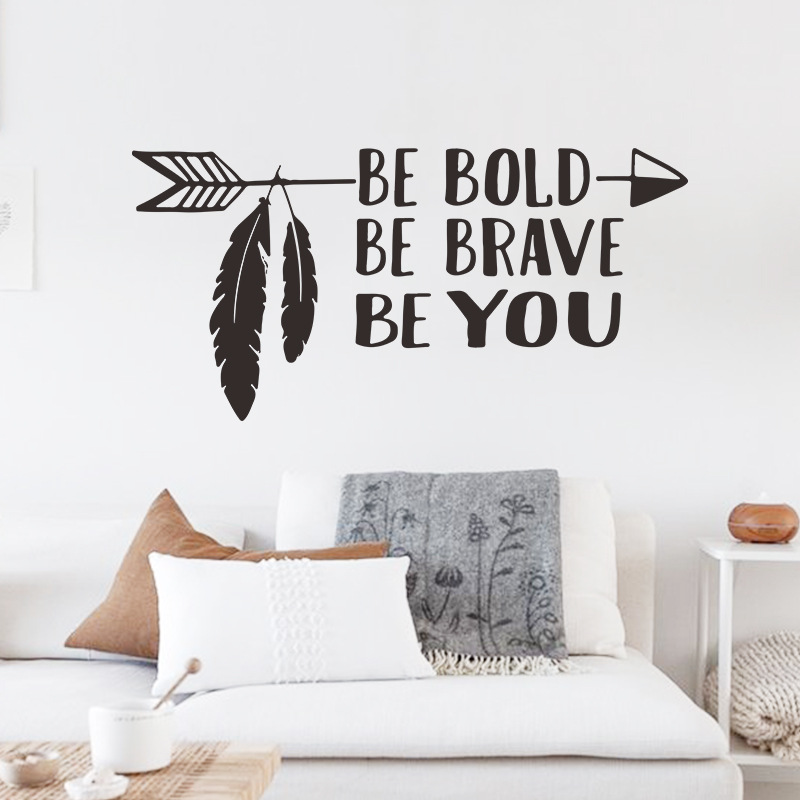 New Fashion Arrow Feather English Slogan Wall Sticker display picture 5