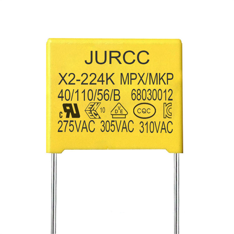 JURCC 安规电容X2 224K 310V 0.22UF 275V 脚距10mm 抗干扰X2电容