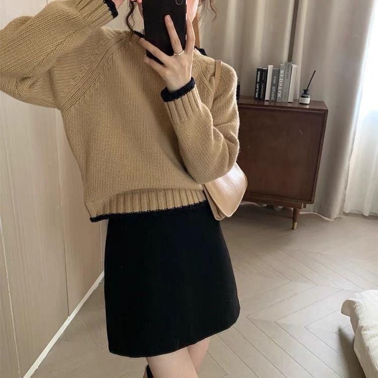 ng2510292 Pear-shaped Body A-line Women, High-waisted Pencil Skirt, Suitable For Petite Figures, Spring And Autumn, Slimming Black_ecoleips.com