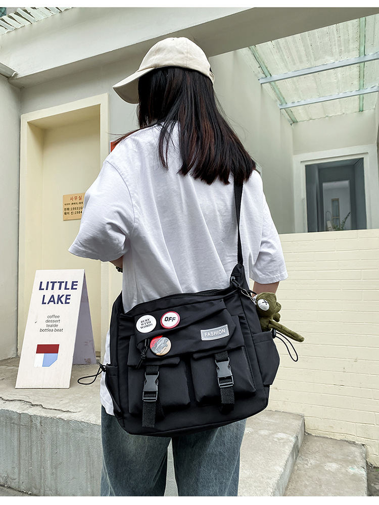 Korean ins fashion single-shoulder crossbody bag, trendy brand color sports bag, middle and high school schoolbag, college student class backpack undefined