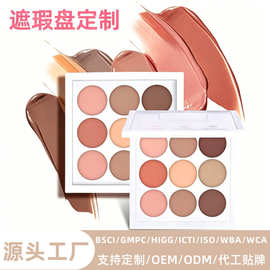 九色遮瑕膏 彩妆遮盖脸部斑点痘印瑕疵多色遮暇盘OEM遮盖脸部斑点