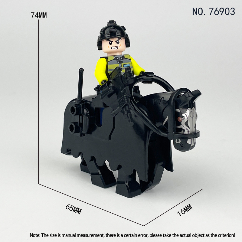 Riding Police Figure 76903 City Patrol Meiko Children's Small Particle Building Block Toy Cross-Border Wholesale Black Horse Accessories Riding Police Figure 76903 City Patrol Meiko Children's Small Particle Building Block Toy Cross-Border Wholesale Black Horse Accessories