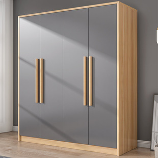 Simple Rental House Economical Bedroom Wardrobe Small Apartment Assembled Solid Wood Wardrobe Modern Simple Children's Storage