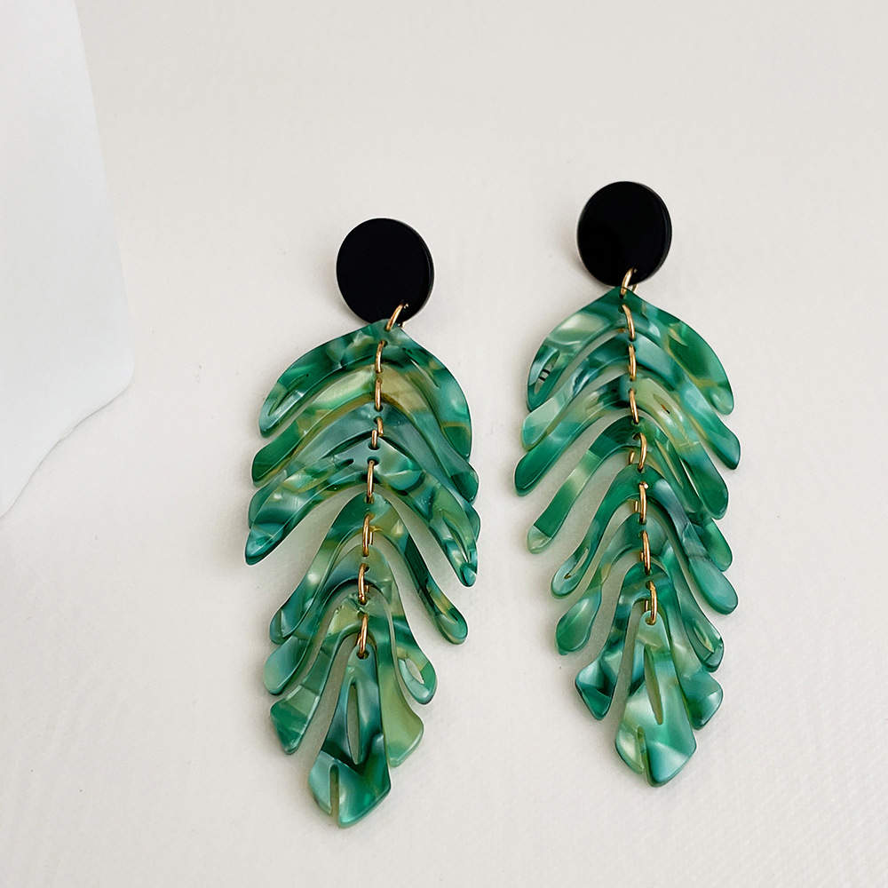 Drop Earrings Classification 1 Pair Fashion Leaf Acetic Acid Sheets Drop Earrings