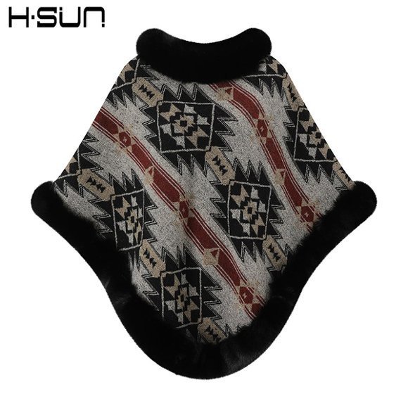 Capa tipo chal de otoño e invierno 2026, nueva bufanda de piel sintética de conejo, abrigo de punto para mujer, prenda exterior holgada y versátil. image 58
