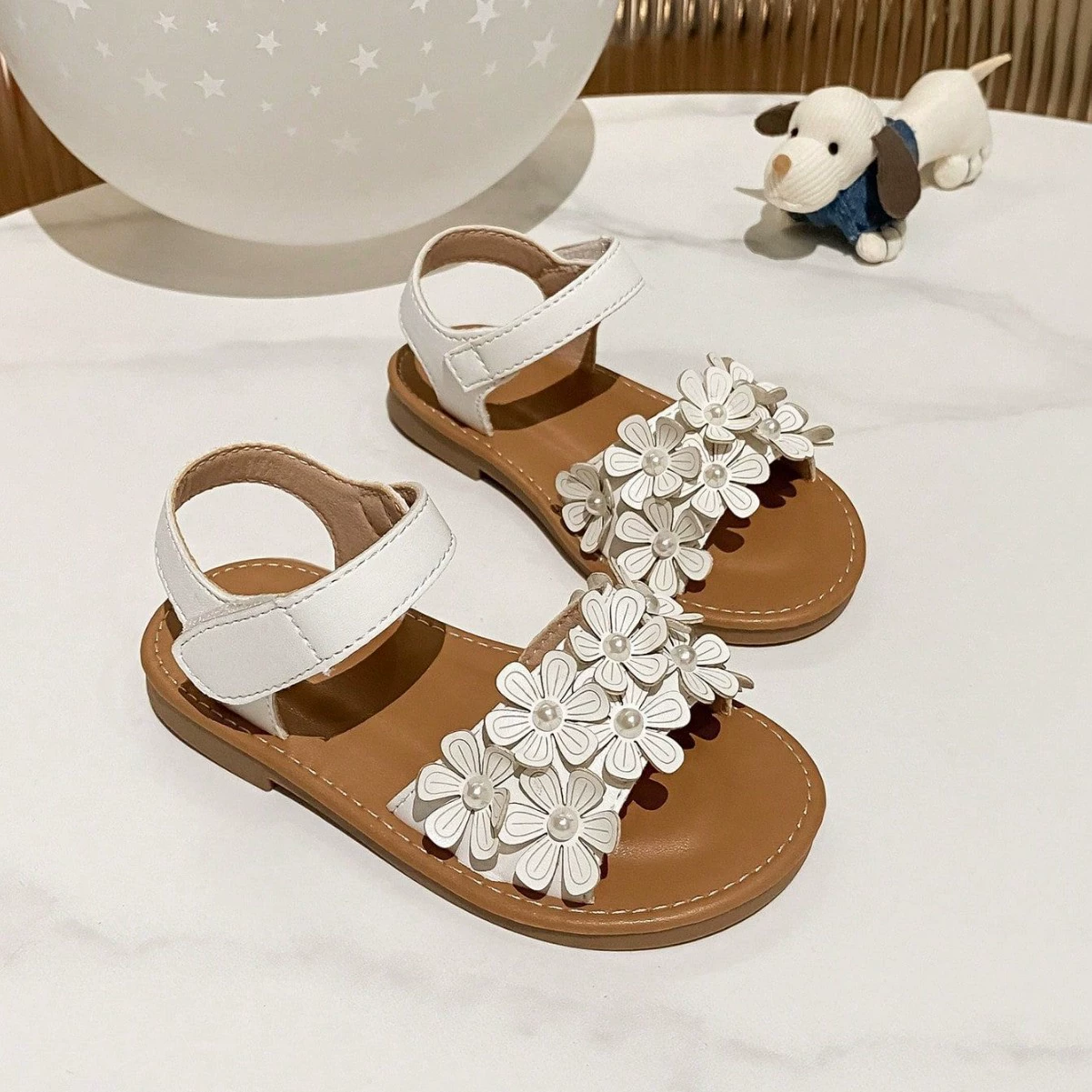 Трансграничная внешняя торговля девушка цветочные сандалии корейская мода принцессы ветер детские сандалии нескользящие мягкие детские сандалии женские