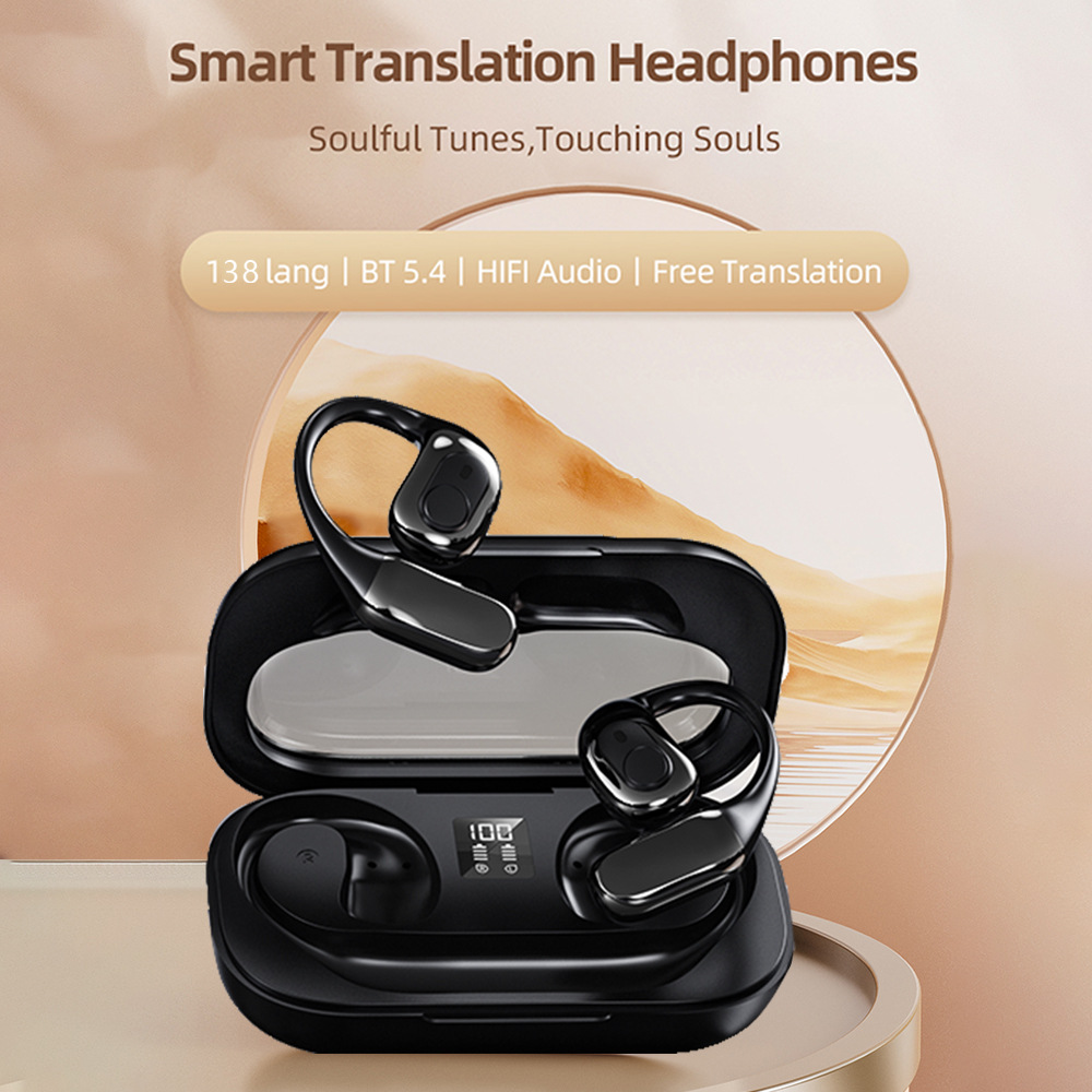 AI inteligente inalámbrico Bluetooth traductor de auriculares de voz video llamada traductor de auriculares OWS colgante de auriculares