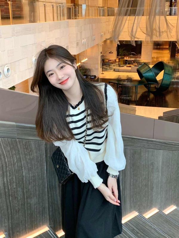 春款女装条纹针织毛衣女款2025新款春季穿搭气质针织衫假两件上衣|undefined